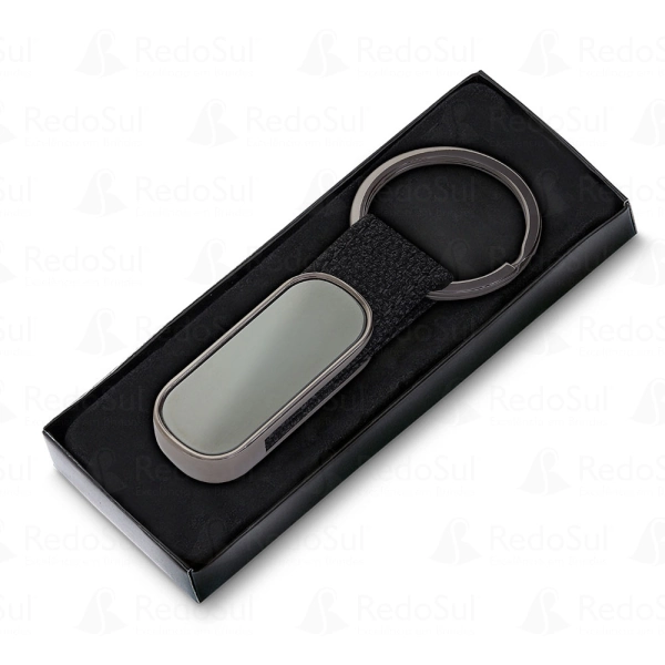 Chaveiro personalizado produzido em liga de zinco, ferro e PU